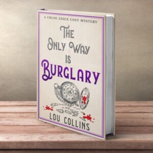 The Only Way is Burglary by Lou Collins, paperback on wooden shelf